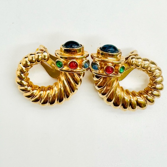 Rare Vintage Cornucopia Mogul Earrings - Picture 6 of 14